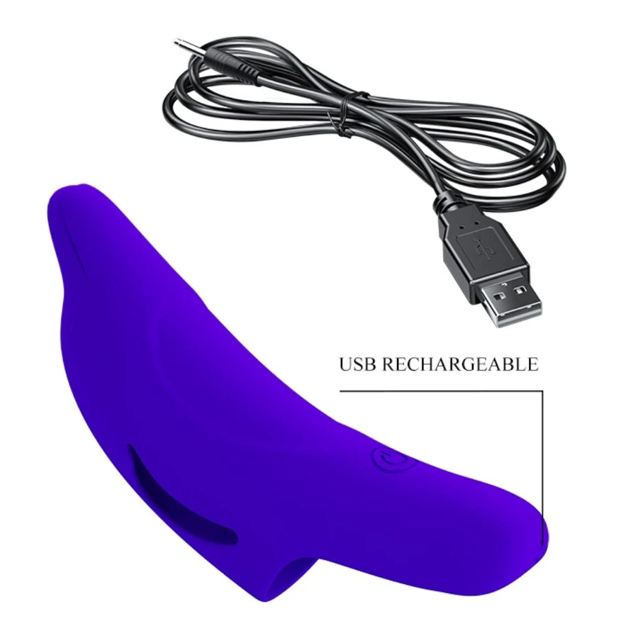 PRETTY LOVE - DELPHINI PODEROSO ESTIMULADOR DE DEDO AZUL ESCURO